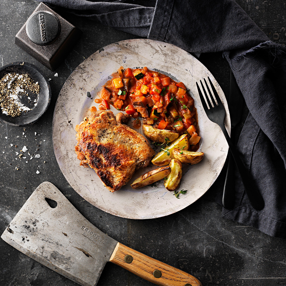 KycklingSteak med Ratatouille och klyftpotatis