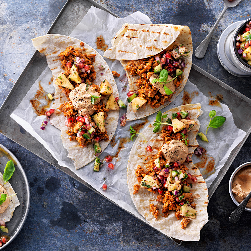 Kycklingtaco tacos med salsa