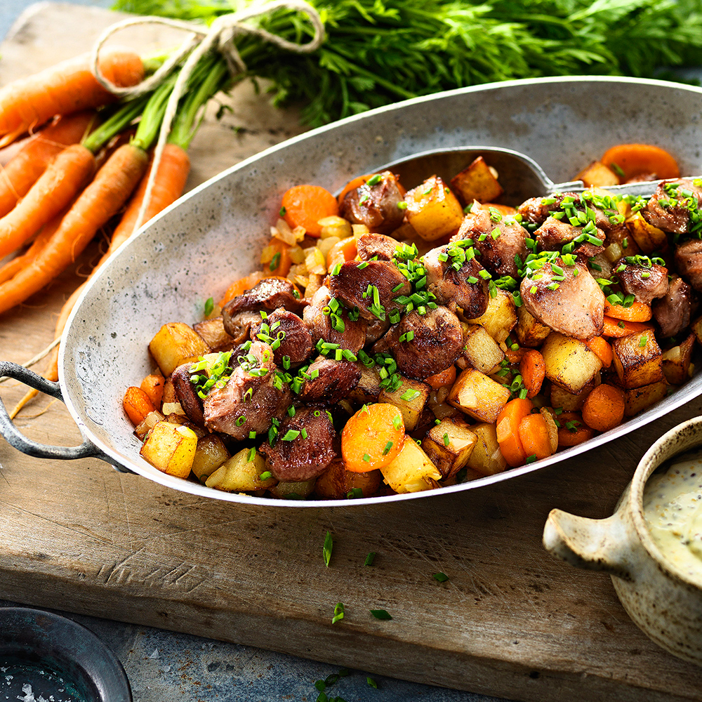 Stekt-kycklingmage-med-knippemorötter