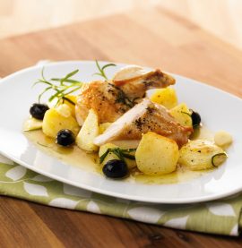 Kycklingbröst med vinge och citronpotatis