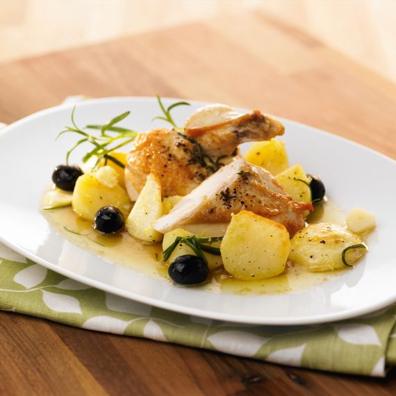 Kycklingbröst med vinge och citronpotatis