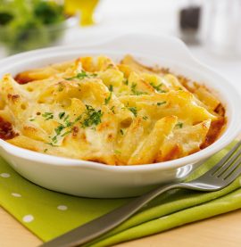 Pastagratäng med kycklingfärs