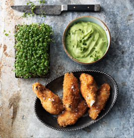 Friterade kycklingvingar med krassemajonnäs