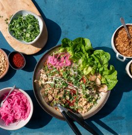 Sticky Rice Bowl “Vietnam”, sojastekt kycklingfärs, sojamajonnäs