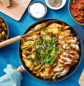 Citronbakad kycklingsteak med caponata