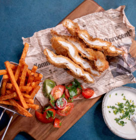 Kycklingschnitzel med tahinisås