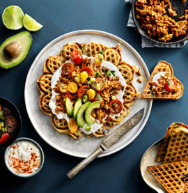 Tacovåffla med kycklingfärs