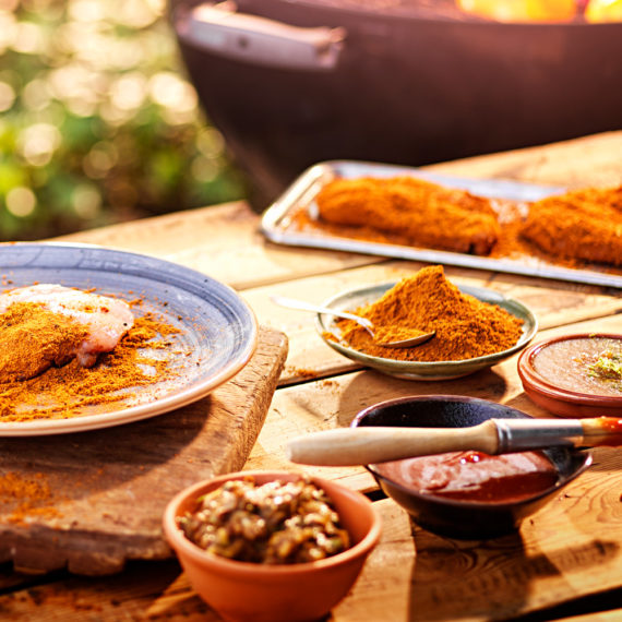 Cajun rub av med Ingefärsglaze & BBQ-Glaze