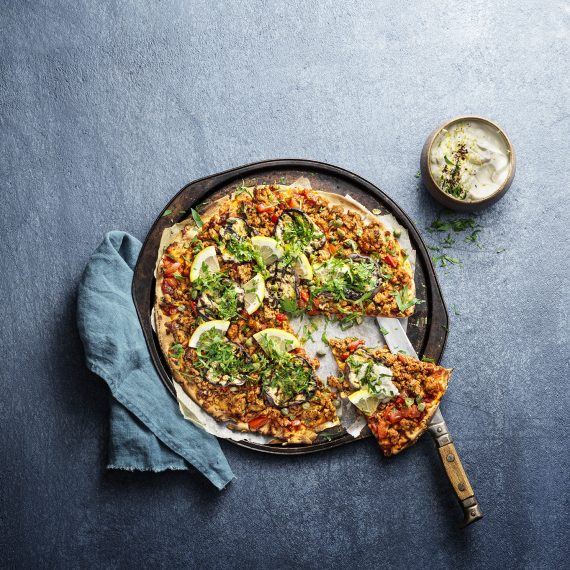 Kycklingfärspizza på libabröd