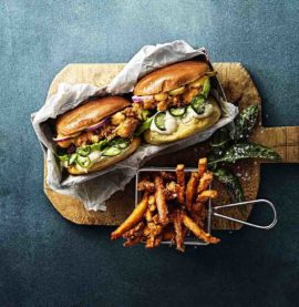 Spicy chicken sandwich med jalapeñodressing