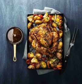 Gårdskyckling i ugn med rosmarin - hel kyckling i ugn