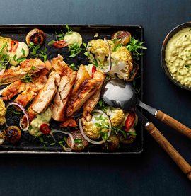 Kycklinglårfilé med rostad blomkål & currymajonnäs