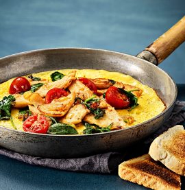 ÖPPEN FRANSK OMELETT på två vis med salladskyckling