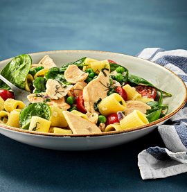 Varm pastasallad med kyckling