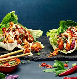 Friterad sataykyckling