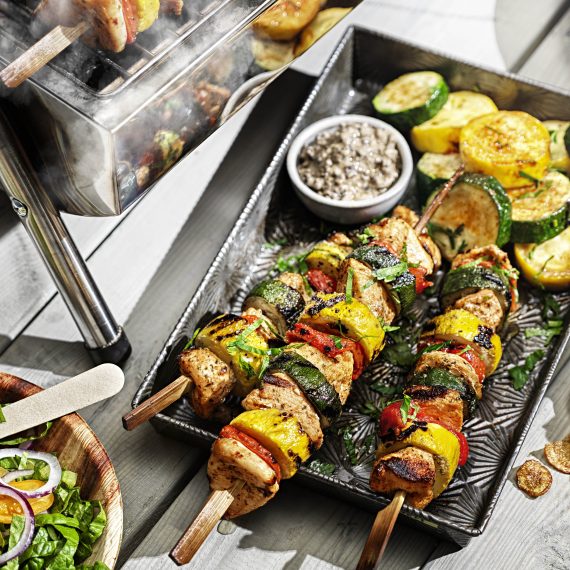 Grillade Kycklingspett - Med zucchini och paprika