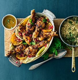 Kycklingben i ugn med fänkål och apelsin