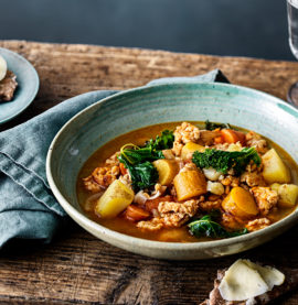 VINTERSOPPA med kycklingfärs och rotfrukter