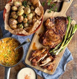 BBQ Steak American, creamed corn - Kronfågel